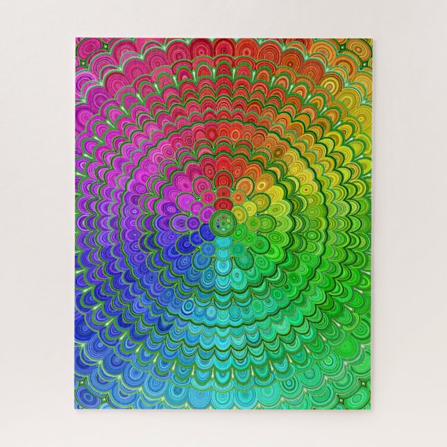 Puzzle Mandala de fleur d'arc-en-ciel (Vertical)