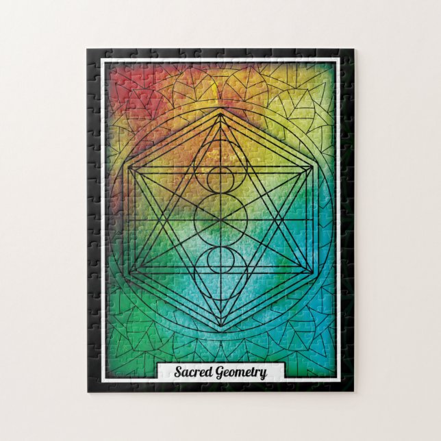 Puzzle Mandala de géométrie sacrée personnalisée (Vertical)