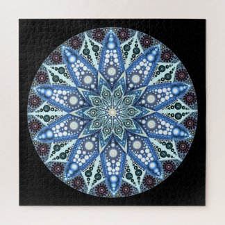 Puzzle Mandala Diamond bleu