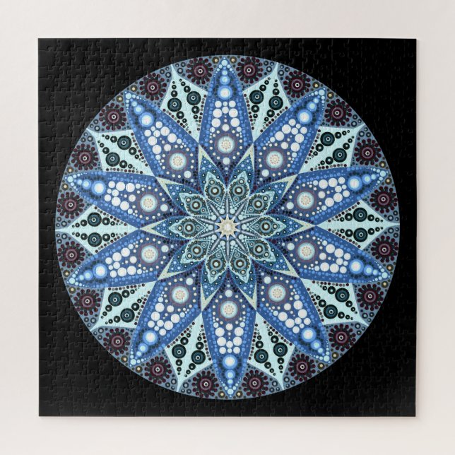Puzzle Mandala Diamond bleu (Vertical)
