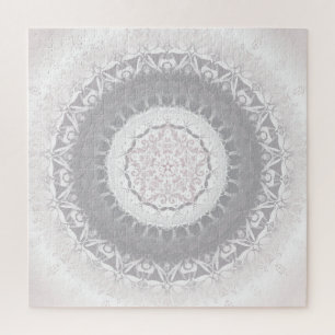 Puzzle Mandala gris pâle