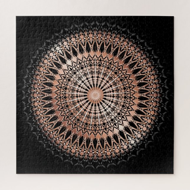 Puzzle Mandala rose Gold Black (Vertical)