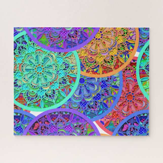 Puzzle Mandalas colorées | Style Boho (Horizontal)