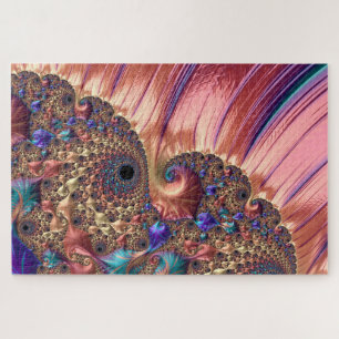 Puzzle Mandelbrot Set Art numérique fractal rose et or