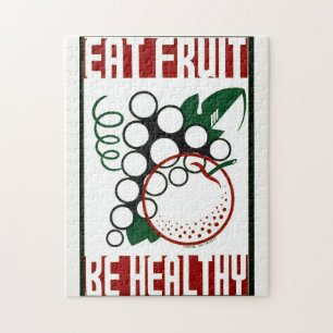 Puzzle Mangez des fruits - Soyez en santé - Poster de l'A