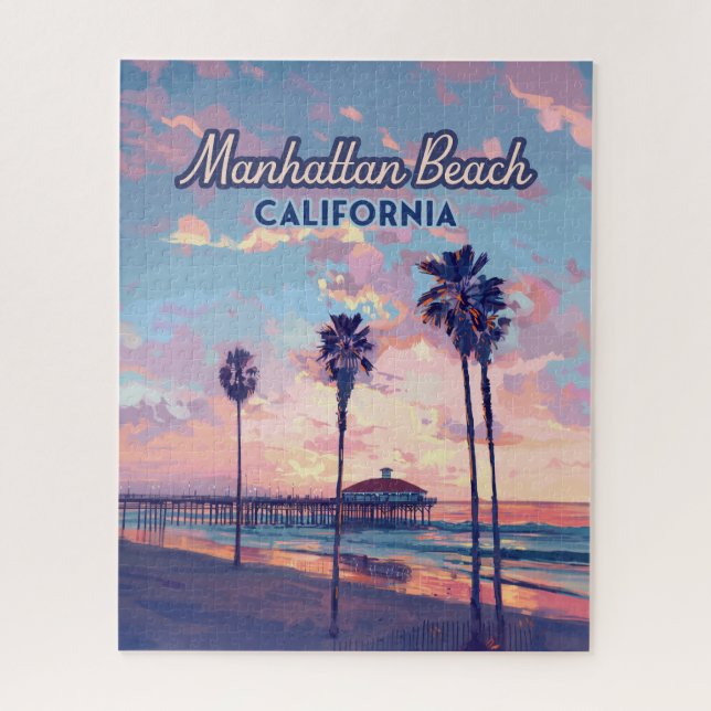 Puzzle Manhattan Beach Californie Los Angeles Retro (Vertical)