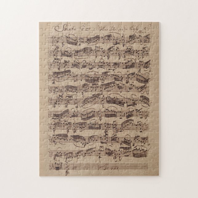 Puzzle Manuscrit Bach Musique Feuille Antique (Vertical)