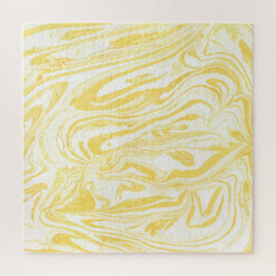 Puzzle Marbre jaune élégant : Texture dessinée à la main