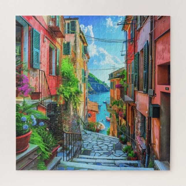 Puzzle Marche maritime italienne colorée Cinque Terre Cha (Vertical)