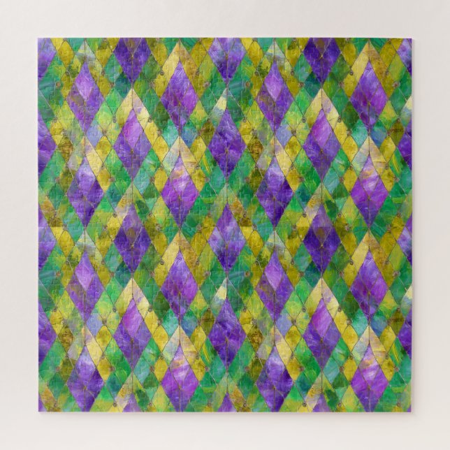 Puzzle Mardi Gras Arlequin en verre tendu Imprimer (Vertical)