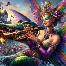 Mardi Gras Blond et Claude l'Alligator