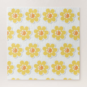 Puzzle Marguerites de printemps sur fond blanc