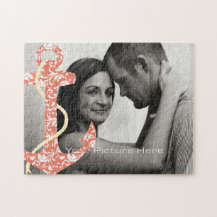 Puzzle Mariage de plage Coral and Yellow Ancre