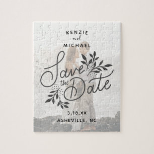 Puzzle Mariage Enregistrer la date Jolie Calligraphie Bot