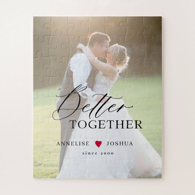 Puzzle Mariage photo couple personnalisé (Vertical)