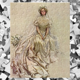 Puzzle Mariée victorienne vintage, portrait de mariage an