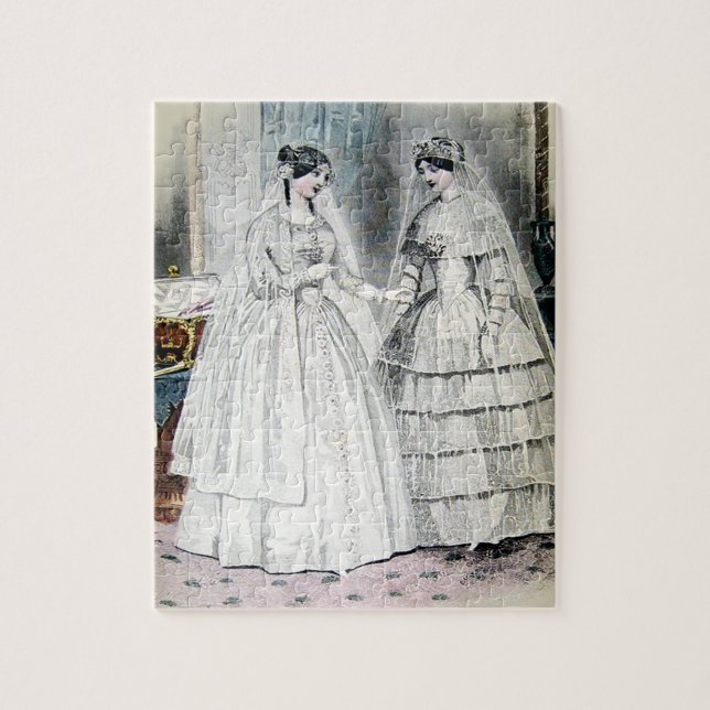 Puzzle Mariées vintages Mariage blanc antique (Vertical)