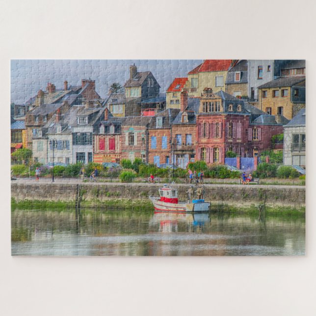 Puzzle Marina de bord de mer colorée Village Bateau Saint (Horizontal)