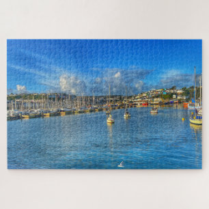 Puzzle Marina de Brixham : port ensoleillé du Devon et vu