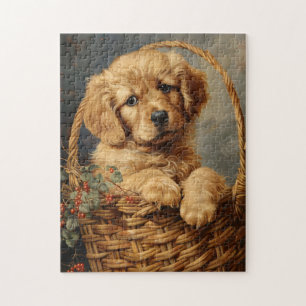 Puzzle Marionnette d'or rétriever dans un panier