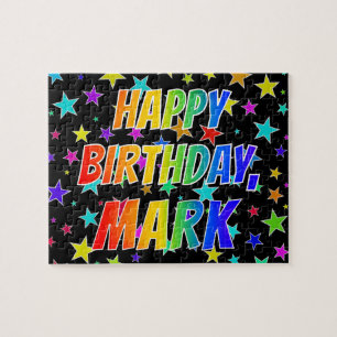 Puzzle "MARK" Prénom, Amusant "HEUREUX ANNIVERSAIRE"