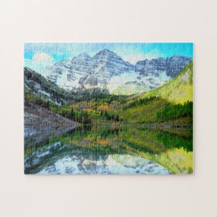 Puzzle Maroon Bells se reflétant dans le lac Maroon