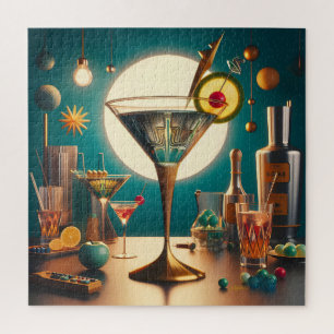 Puzzle Martini futuriste à circuit imprimé atomique