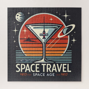 Puzzle Martini Space Travel 1957 Space Age Logo