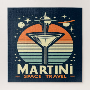 Puzzle Martini Space Travel Lift Off Logo