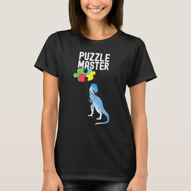 Puzzle Master Dinosaur Jigsaw Liebe Männer Frauen  T-Shirt (Vorderseite)