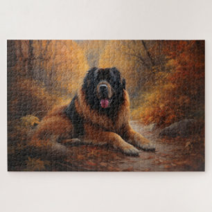 Puzzle Mastiff Tibétain en Automne Feuilles Tombent Inspi