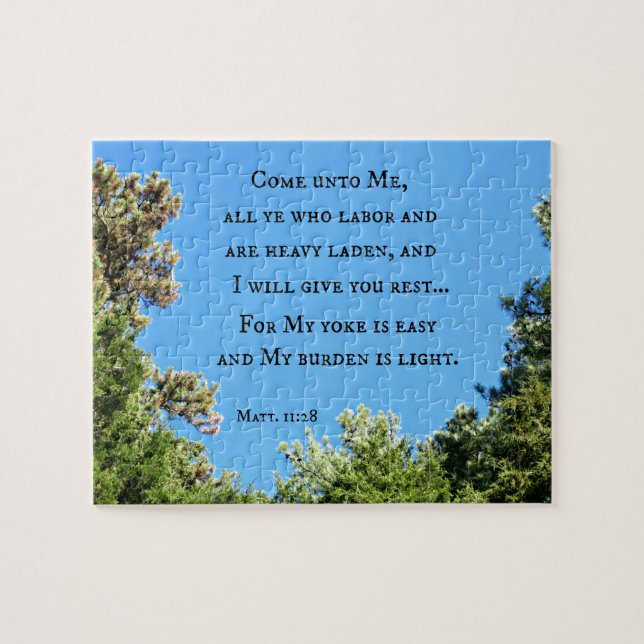 Puzzle Matthew 11:28 Come unto me all ye who labo.... (Horizontal)