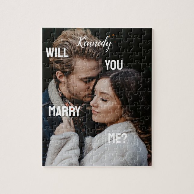 Puzzle Me Marierez-Vous Personnalisée Photo & Nom (Vertical)