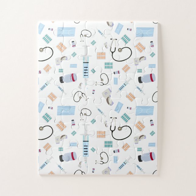 Puzzle Médecin de santé Motif Fournitures Médicales (Vertical)