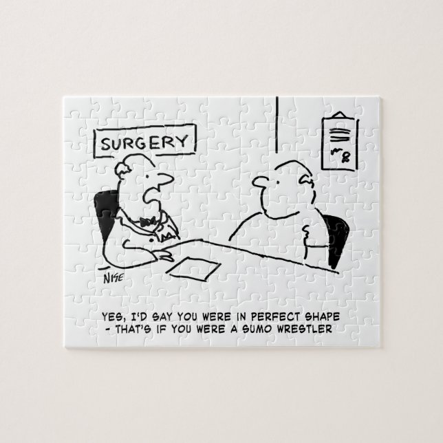 Puzzle Médecin et patient en surpoids Obesity Sumo Cartoo (Horizontal)