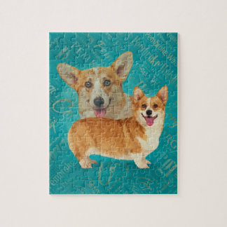 Puzzle Médias mélangés d'abrégé sur collage de corgi