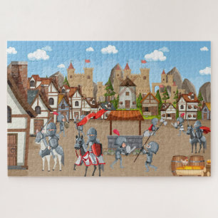 Puzzle Medieval Village Castle Knights