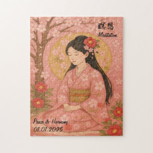 Puzzle Méditation Zen personnalisée Minutieuse Japon illu