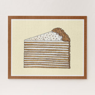 Puzzle Medovik Slice de gâteau miel russe dessert ukraini
