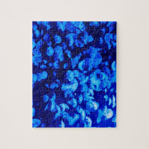 Puzzle Méduses en mer bleue profonde