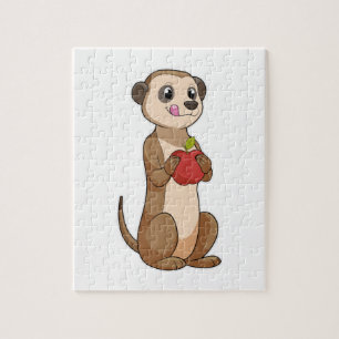 Puzzle Meerkat avec pomme