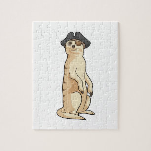 Puzzle Meerkat comme Pirate avec casquette pirate