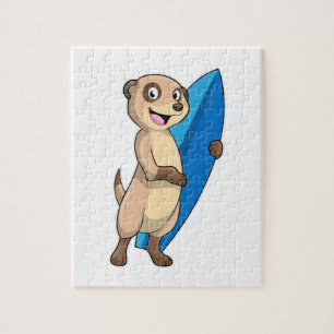 Puzzle Meerkat comme surfeur avec Surfer