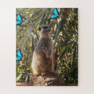 Puzzle Meerkat Et Papillons Bleus,