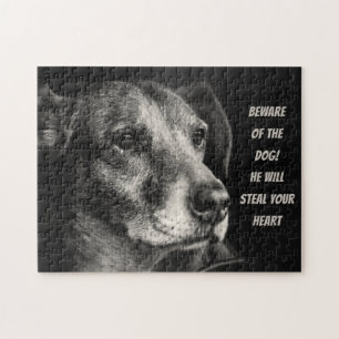 Puzzle Méfiez-vous du chien, photo de l'animal de compagn