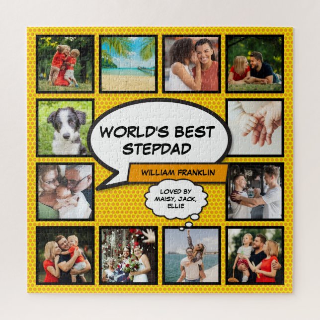 Puzzle Meilleur beau-père Stepdad 12 Dessins de BD photo  (Vertical)