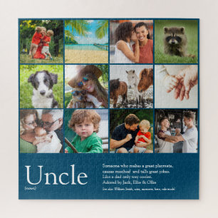 Puzzle Meilleur jamais Oncle photo Collage Amusant bleu m