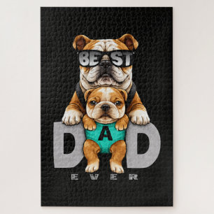 Puzzle Meilleur papa bouledogue ever – Cute Bulldog Fête