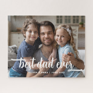 Puzzle Meilleur Papa de la Fête des Pères Texte Photo