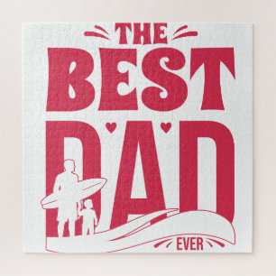 Puzzle Meilleur Papa du Monde – Silhouette de Papa et Enf